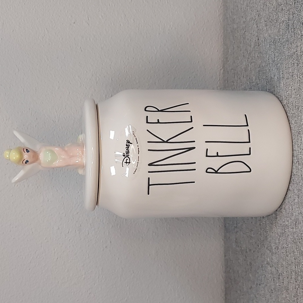 Rae Dunn x Disney Tinker Bell White Canister Jar w/ Lid NWT